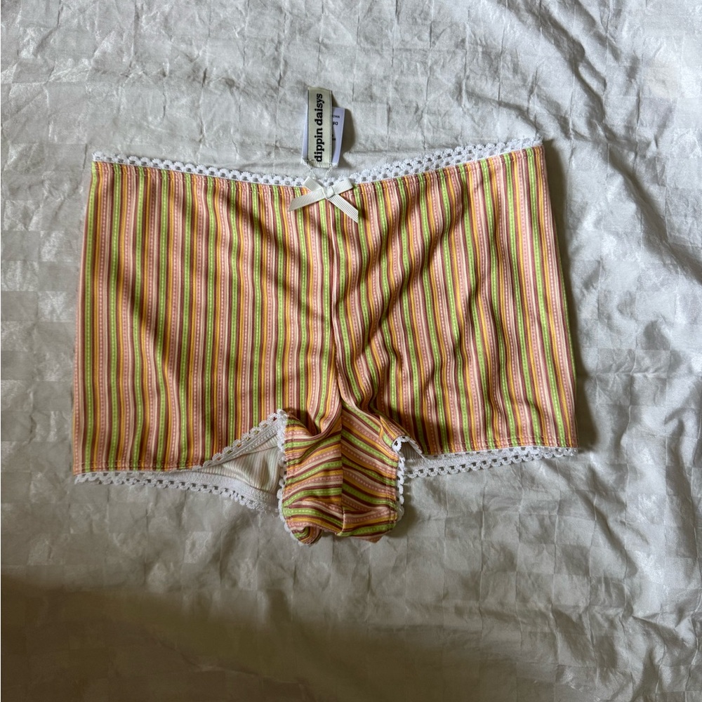 Dippin' Daisy's Peach and Yellow Striped Shorts